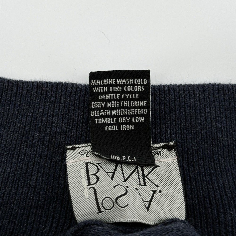 Jos.‎ A. Bank 1/4 Zip Sweater Mens M Signature Collection Pima Cotton Blue Knit - Picture 7 of 8
